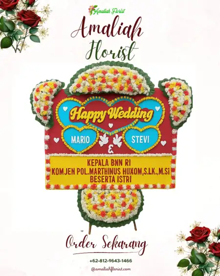 Papan Bunga Pernikahan Kelapa